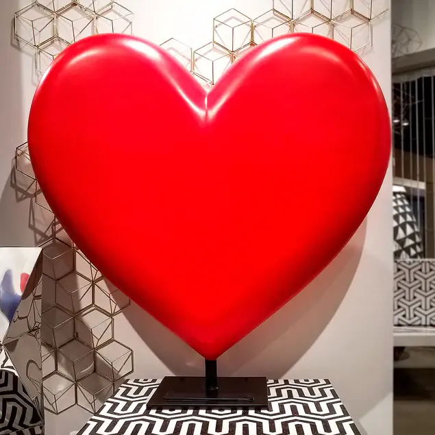 Fiberglass UV Heart Throb Sculpture, R By Gold Leaf Design Group