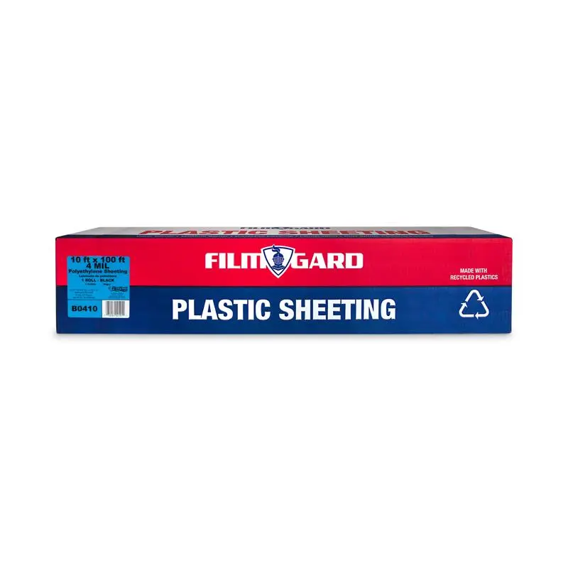 Film-Gard Plastic Sheeting 4 mil X 10 ft. W X 100 ft. L Polyethylene Black 1 pk - Open Box