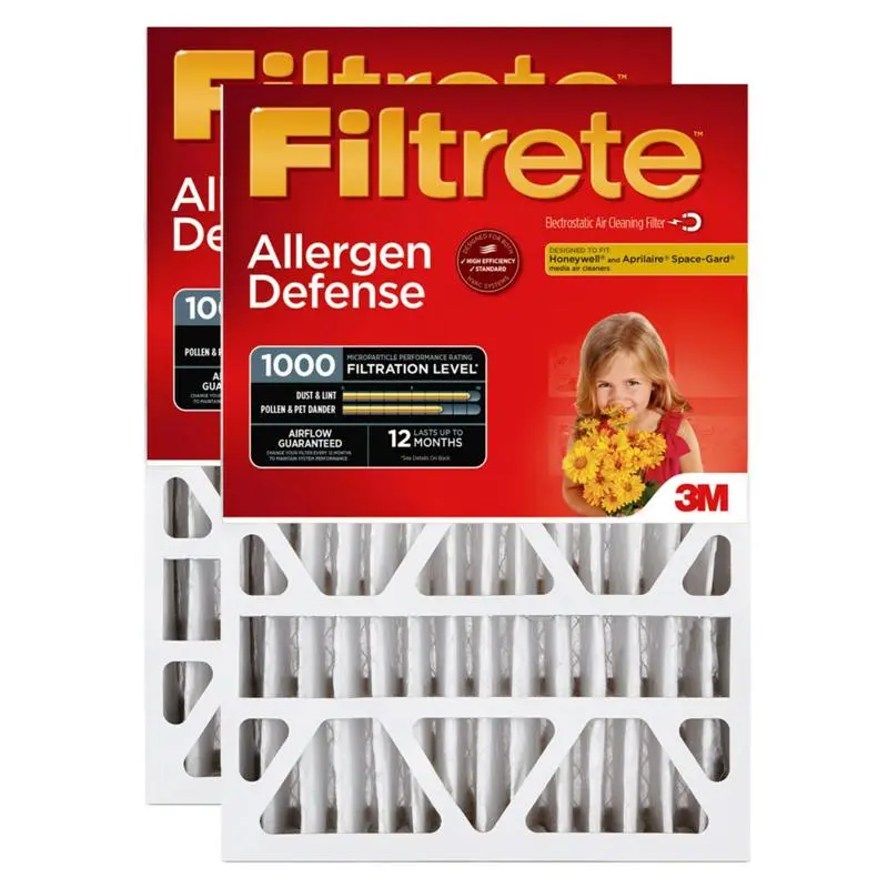 Filtrete 20 in. W X 25 in. H X 4 in. Pleated 1000 MPR Pleated Allergen Air Filter 2 pk - Open Box
