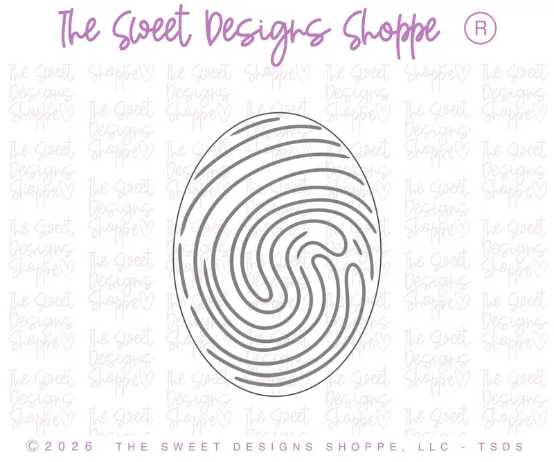 Fingerprint Oval - Cookie Cutter