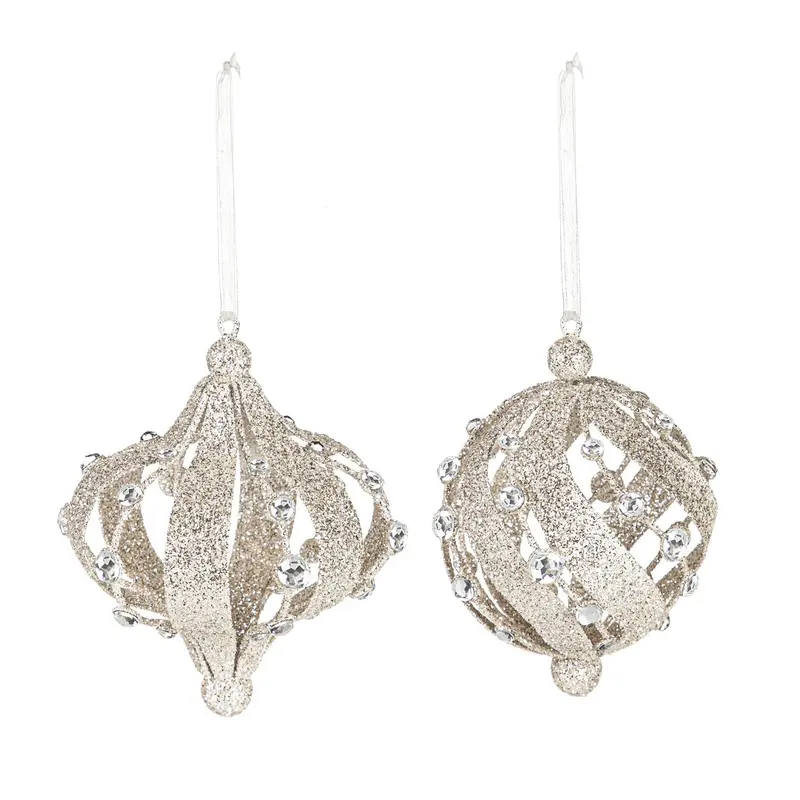 Finial Ornament with Gem Embellishment, 2 Asst