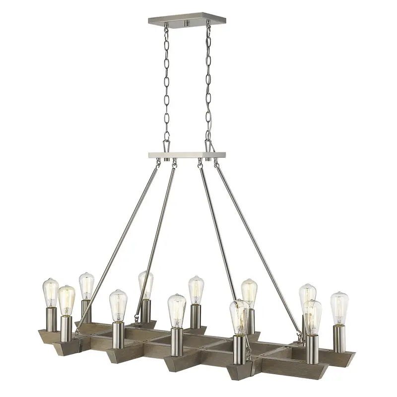 Finnick 12-Light Satin Nickel Chandelier By Homeroots