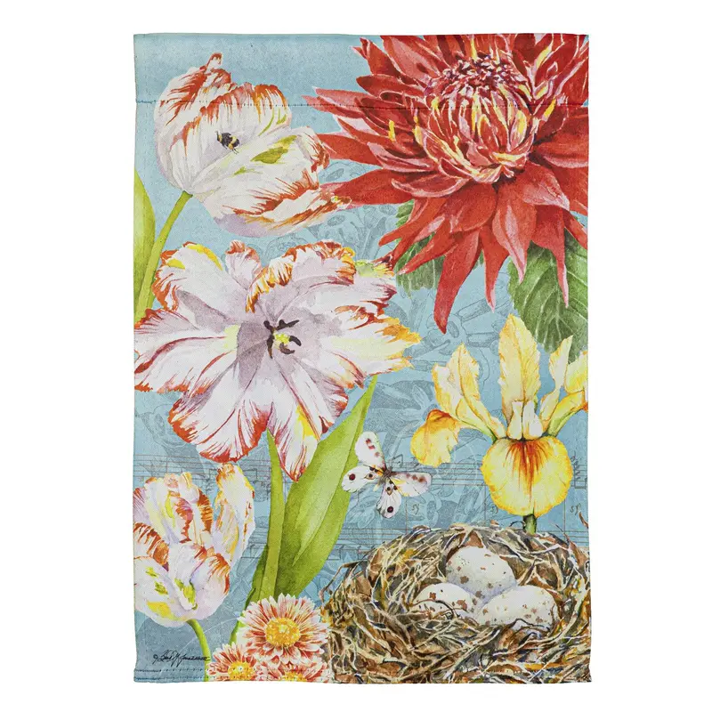 Fleur Nest Garden Suede Flag