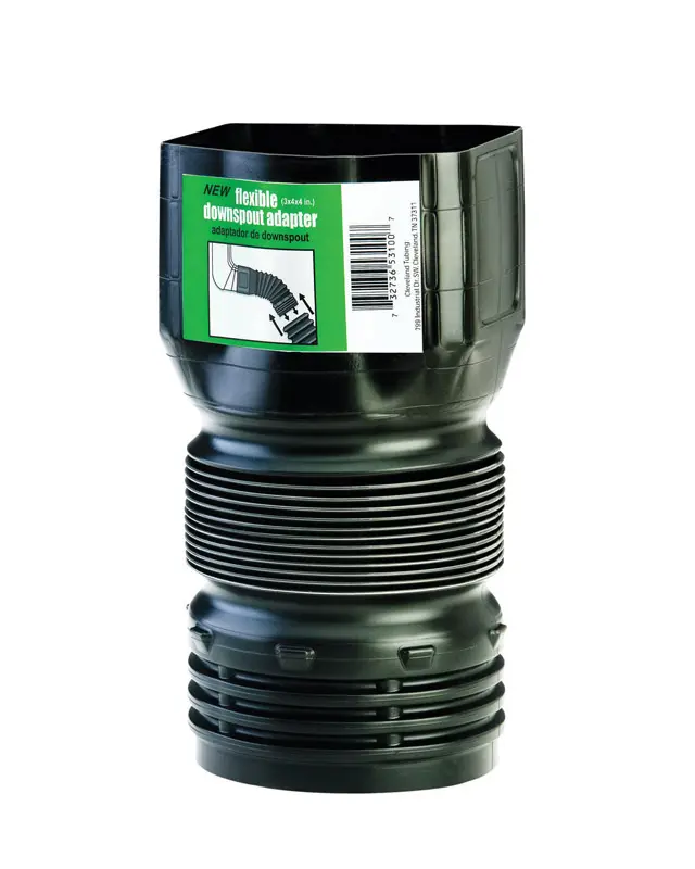 Flex-Drain Snap Flexible Downspout Adapter, 3 x 4 in. - Open Box