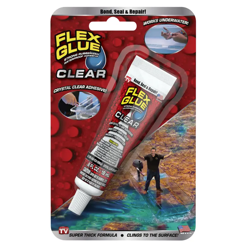 Flex Seal Family of Products Flex Glue MINI Clear Rubberized Waterproof Adhesive 0.6 - Open Box