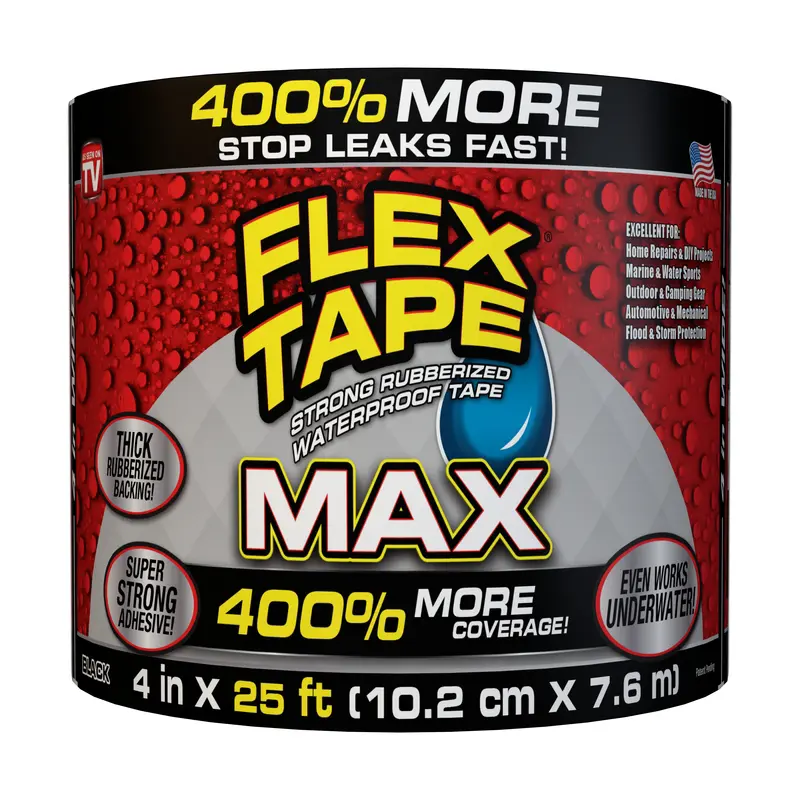 Flex Seal Family of Products Flex Tape MAX 4 in. W X 25 ft. L Black Waterproof Repair Tape - Deal of The Week