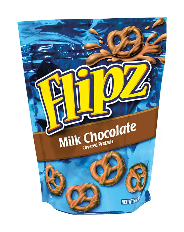 Flipz Milk Chocolate Covered Pretzels 5 oz (Pack of 6)
