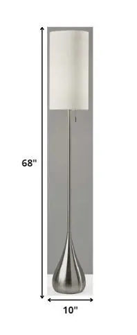 Floor Lamp Brushed Steel Metal Teardrop Base By Homeroots