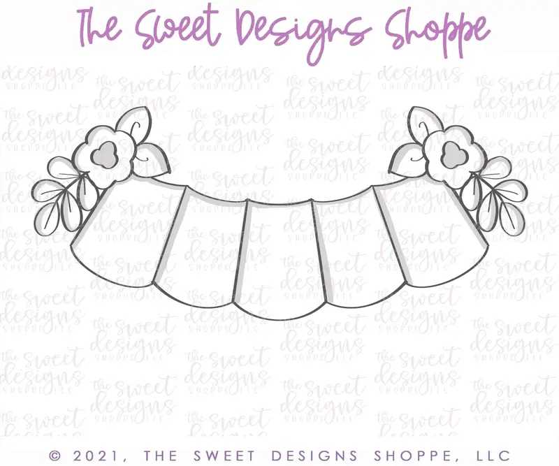 Floral 5 Space Bunting - Plaque - Cookie Cutter