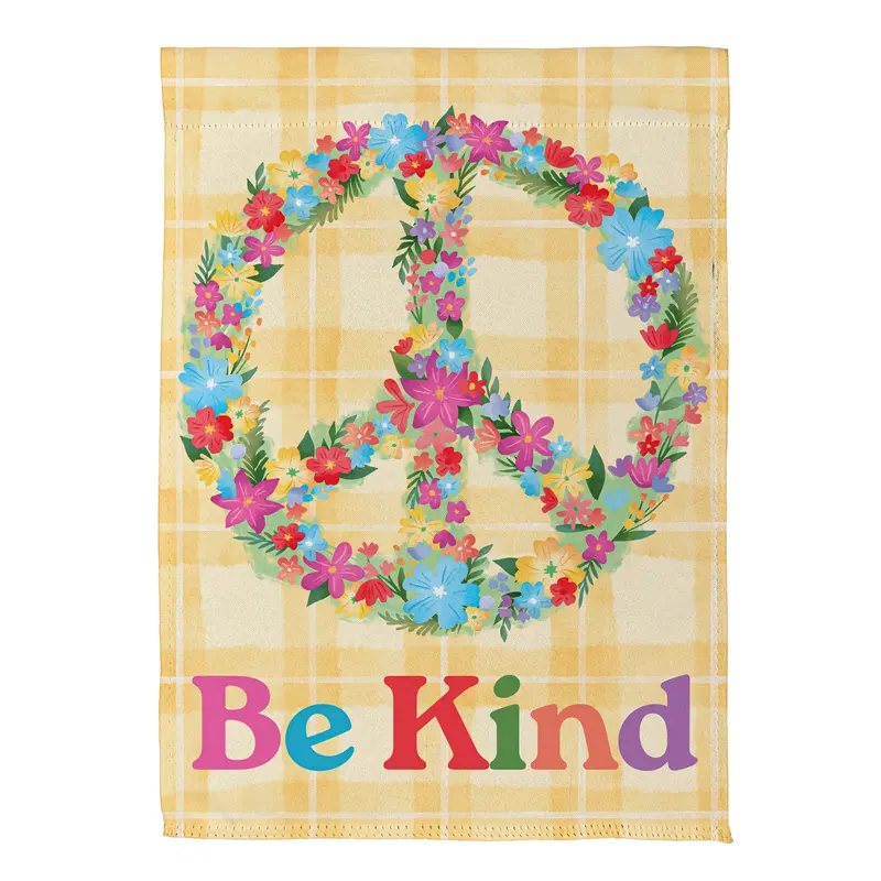 Floral Be Kind Suede House Flag