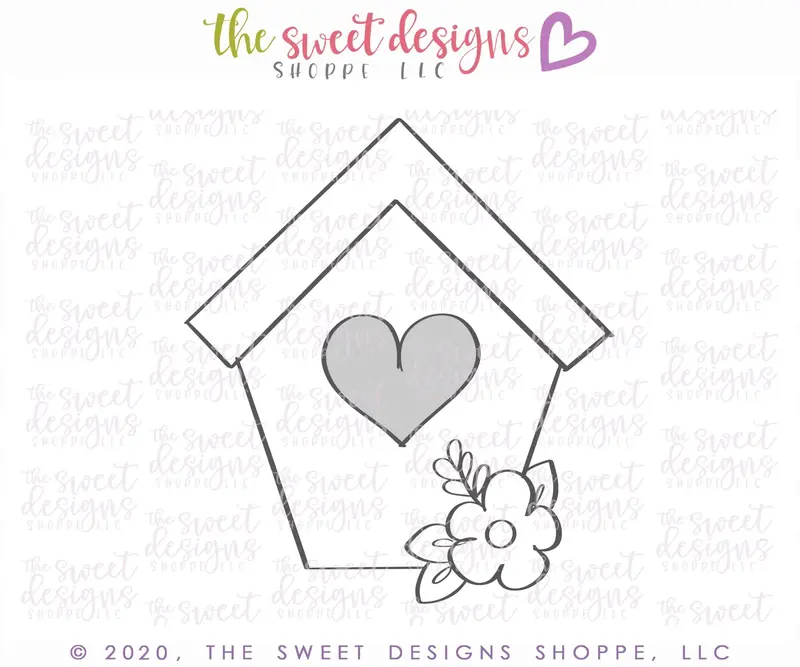Floral Bird House - Cookie Cutter