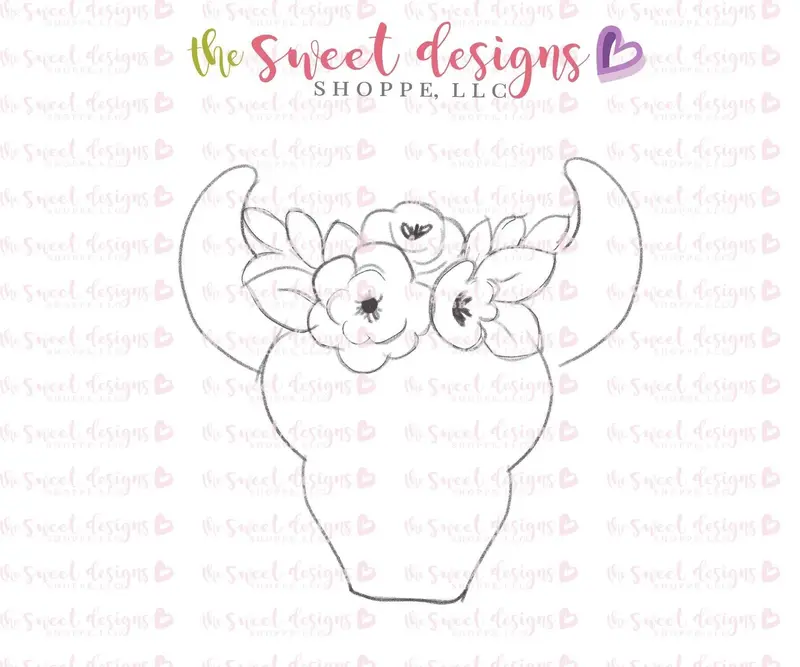 Floral Bull Skull - Cookie Cutter