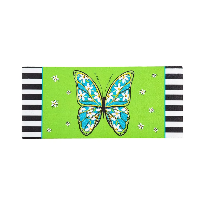 Floral Butterfly Welcome Sassafras Switch Mat