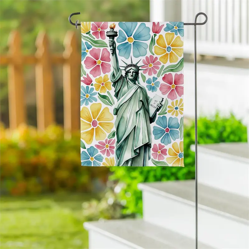 Floral Liberty Lustre Garden Flag