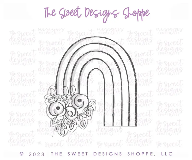 Floral Rainbow B - Cookie Cutter