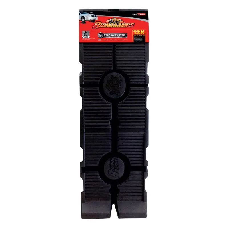 FloTool RhinoRamp Black Plastic Manual Automotive Ramps 12000 lbs. Capacity 8.5 H x 12 W x 36 L in. - Deal of The Week