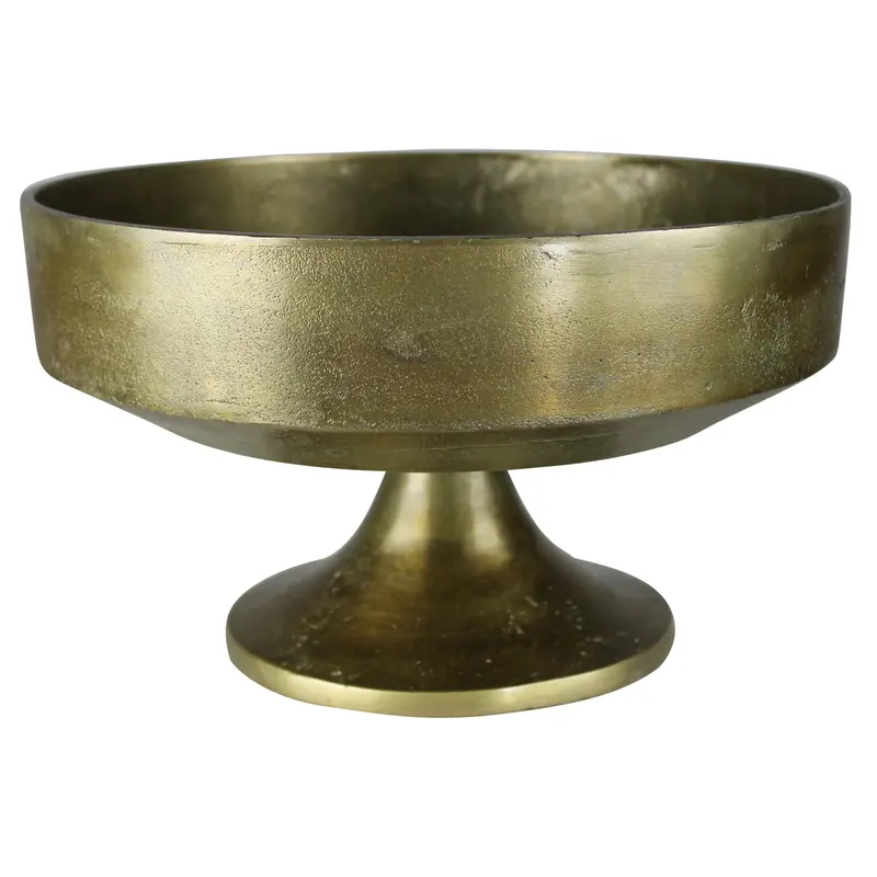 Folsom Pedestal Bowl, Brass By HomArt