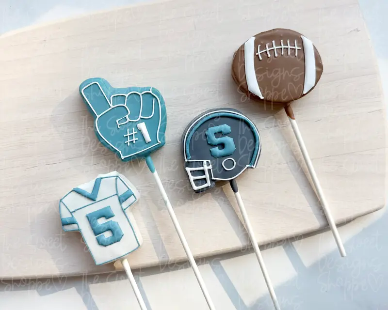 Football - Cake Pop Makers Set - 4 Designs - (1 Cutter & 1 Pusher per Design)