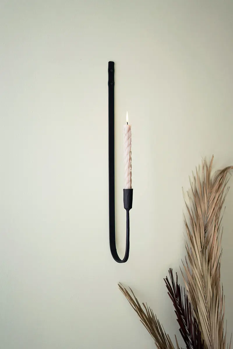 Forged Iron Single Taper Wall Sconce By Kalalou