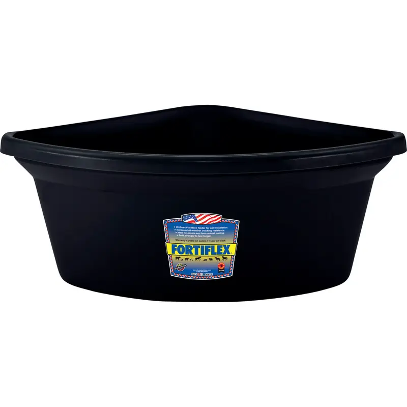 Fortiflex Corner Fence Mount Feeder Black 24 qt
