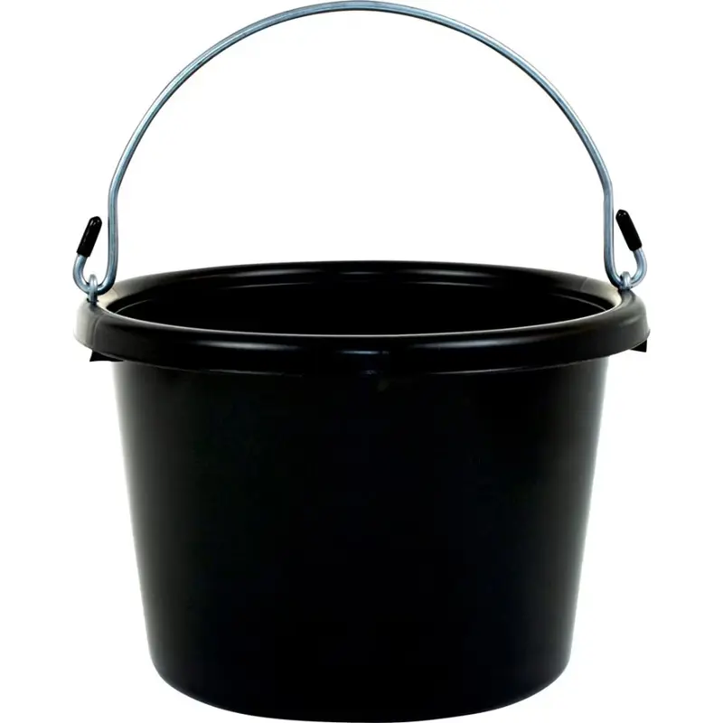 Fortiflex Utility Pail Black 8 qt – Durable Multi-Purpose Farm Feed & Water Bucket