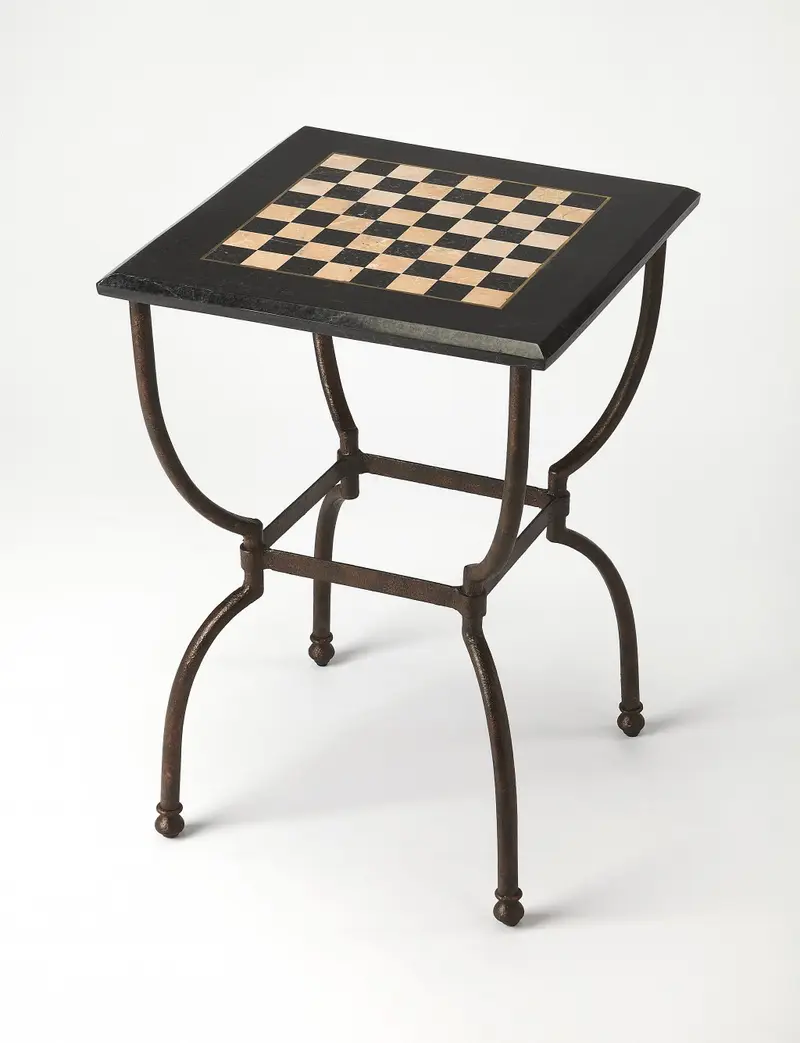 Fossil Stone Game Table By Homeroots - 389934
