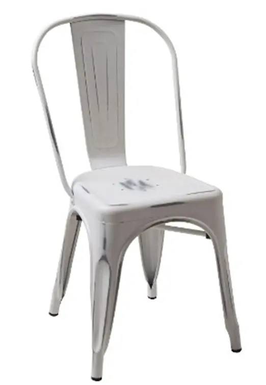 Four 33' Vintage White Metal Side Chairs By Homeroots
