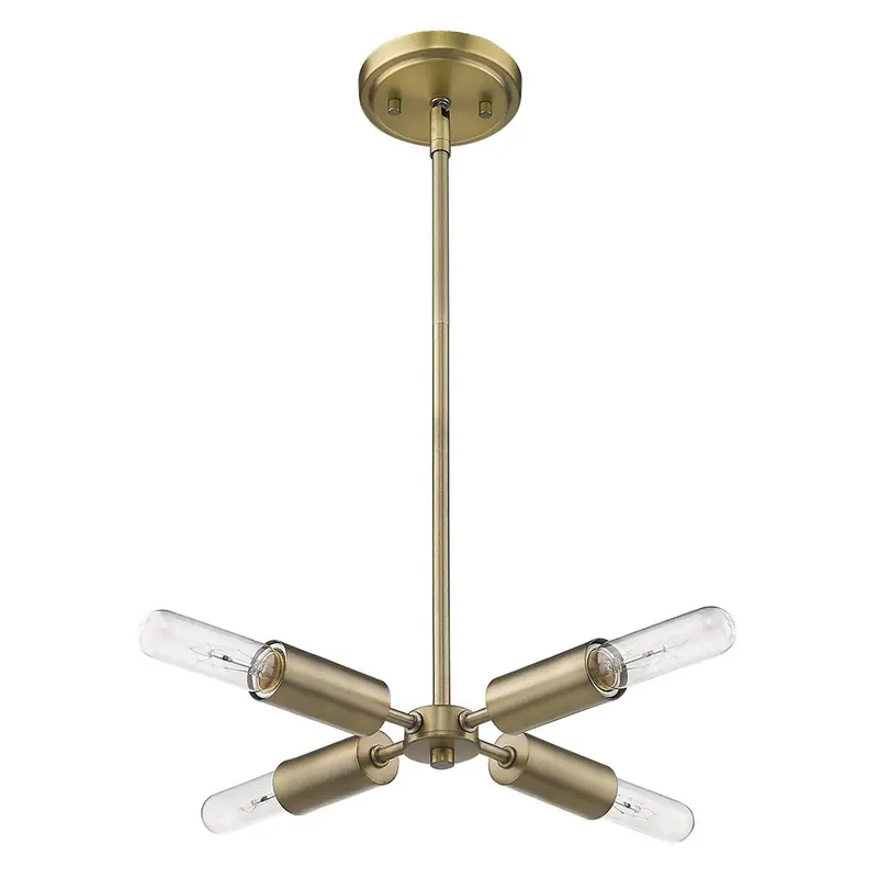 Four Light Dull Gold Hanging Chandelier By Homeroots
