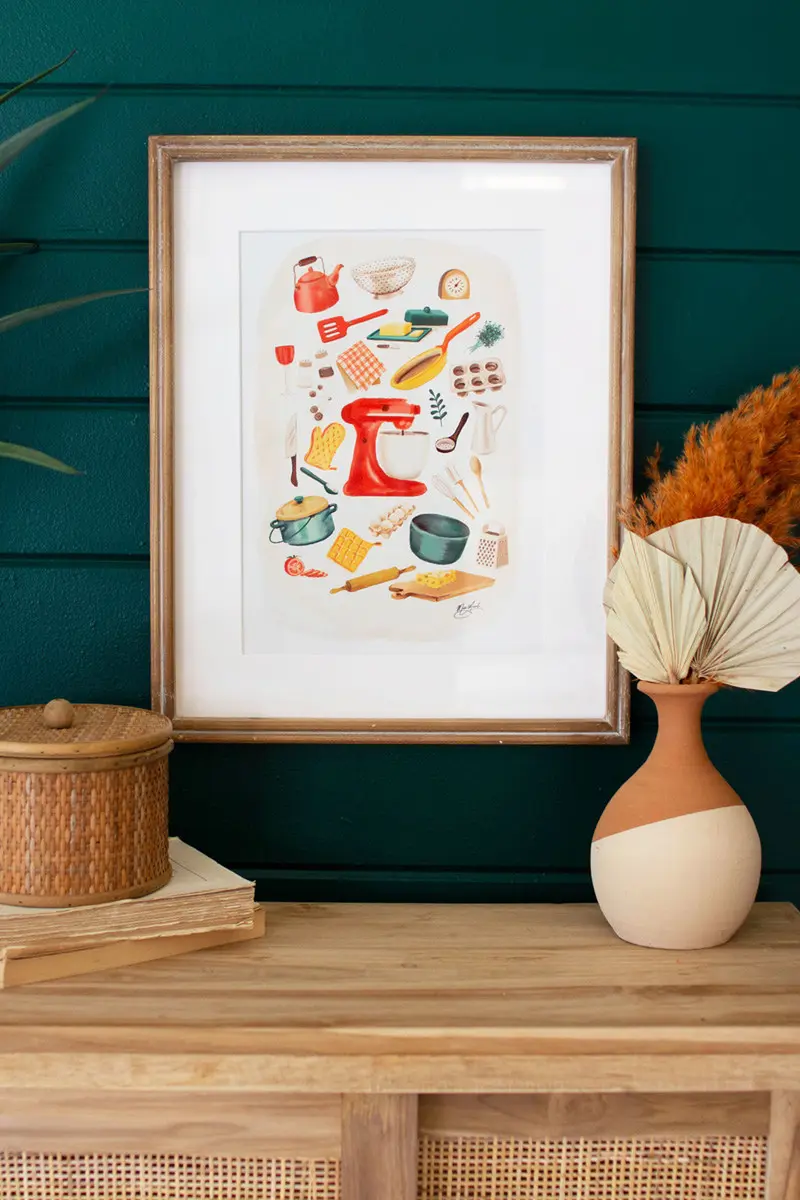 Framed Cooking Print Under Glass By Kalalou