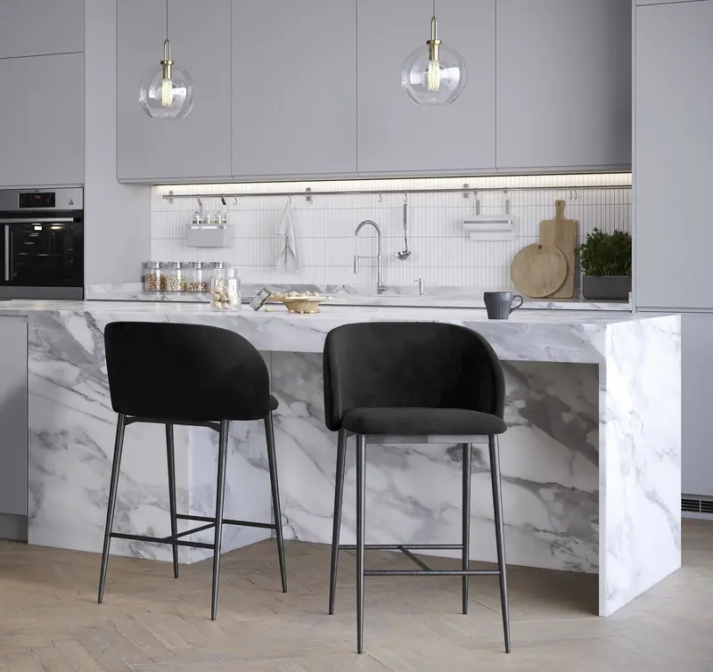 Fran 26" Fixed-Height Counter Stool - Set of 2 Black By LumiSource