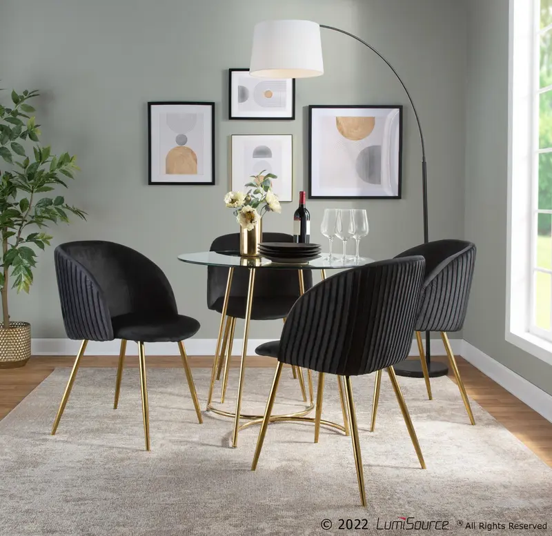 Fran Pleated Chair - Set of 2 Black By LumiSource
