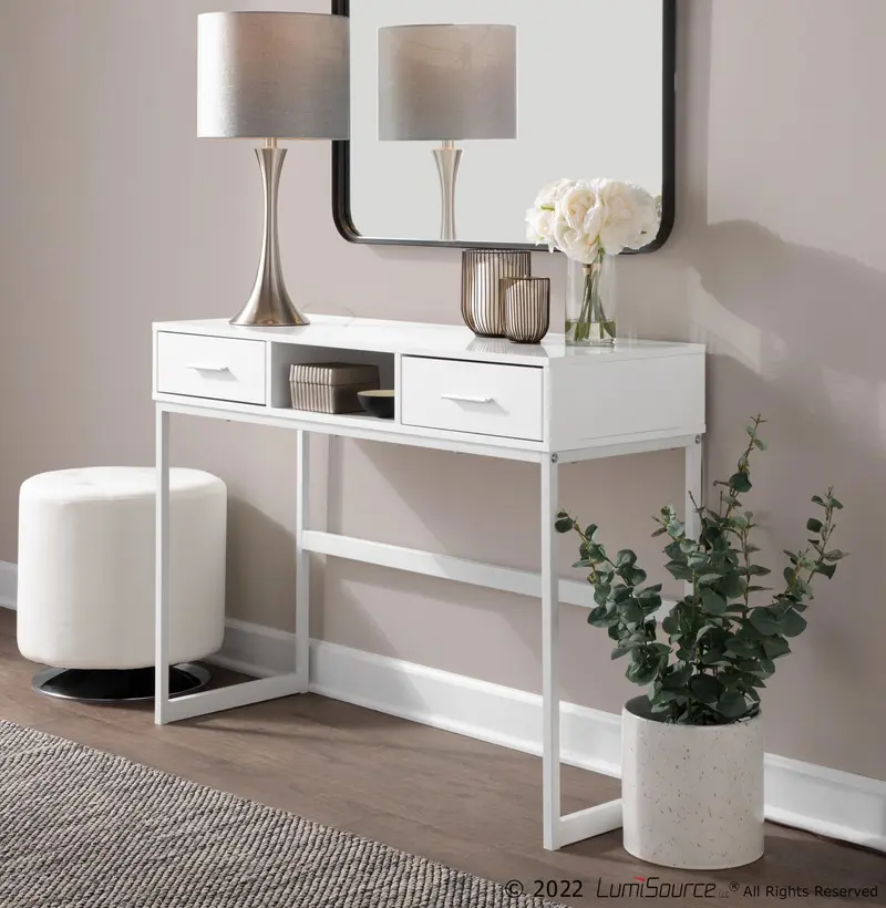 Franklin Console Table White By LumiSource