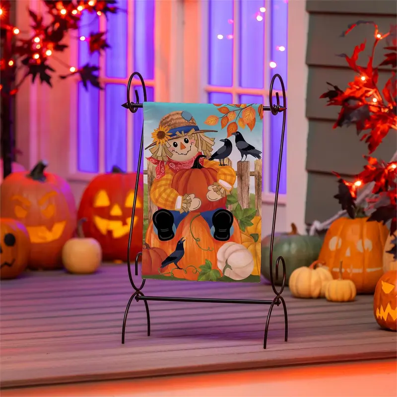 Friends & Scarecrow Suede Garden Flag_x000D_