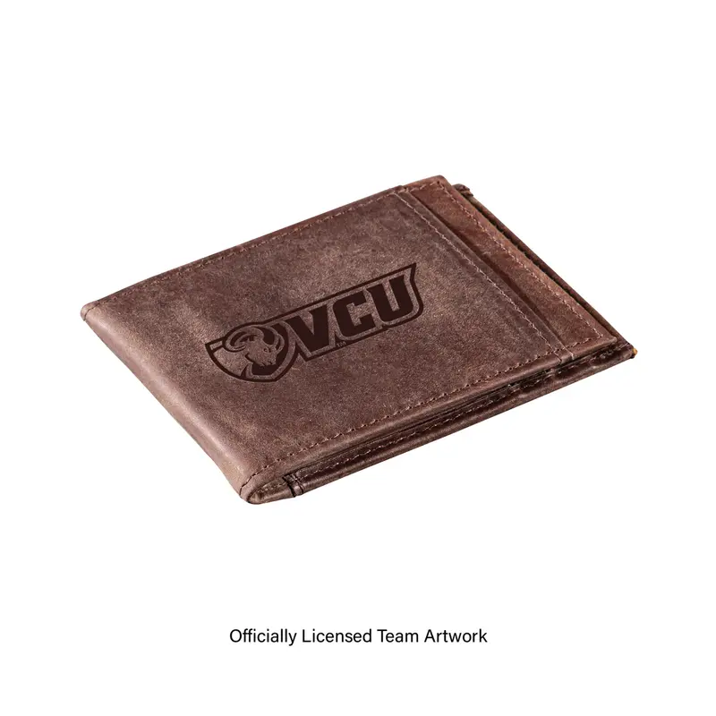 Front Pocket Wallet w/ RFID Blocking, Virginia Commonwealth University (VCU), Brown