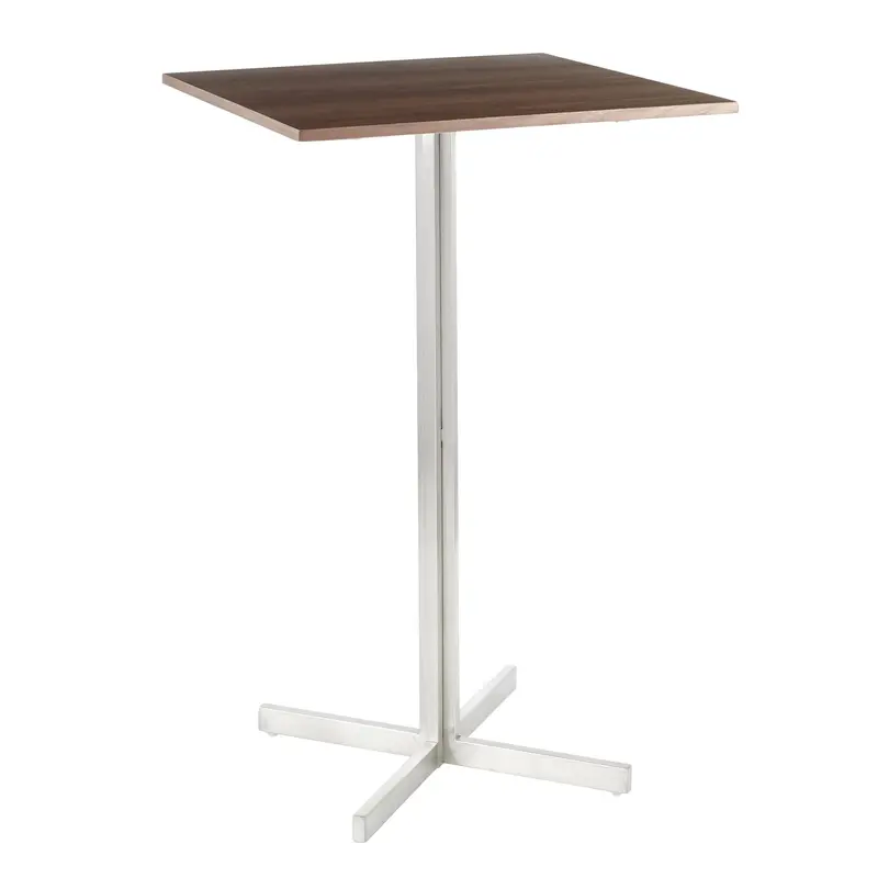 Fuji Square Bar Table By LumiSource - BT-FUJISQ SS+WL