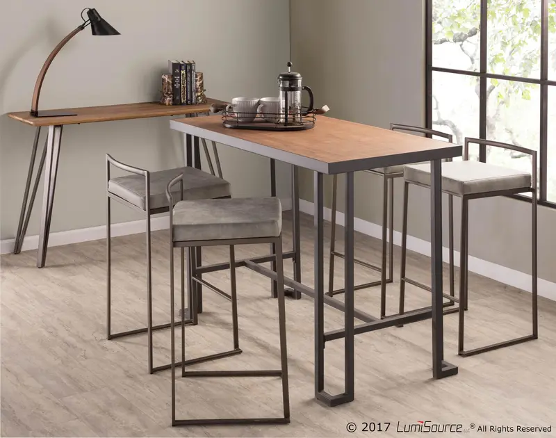 Fuji Stacker 26" Fixed-Height Counter Stool - Set of 3 By LumiSource - B26-FUJIFB ANLGY3