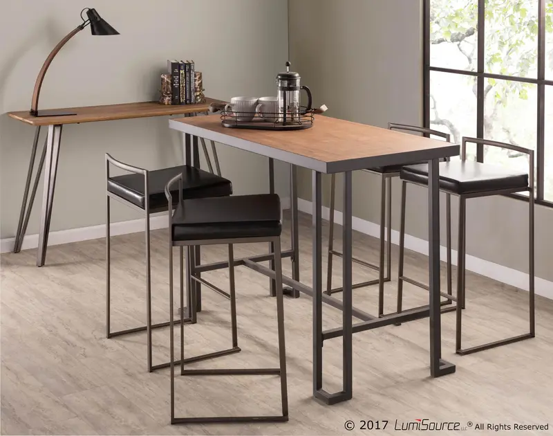 Fuji Stacker 26" Fixed-Height Counter Stool - Set of 3 By LumiSource - B26-FUJIPU ANBK3