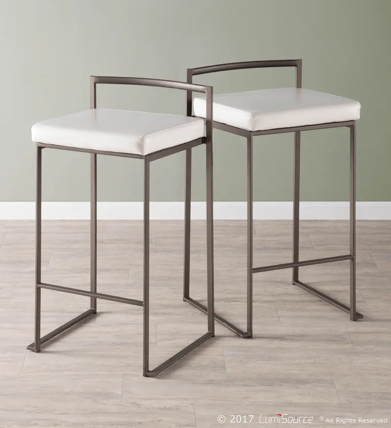 Fuji Stacker Counter Stool - Set of 2 By LumiSource - B26-FUJI AN+W2