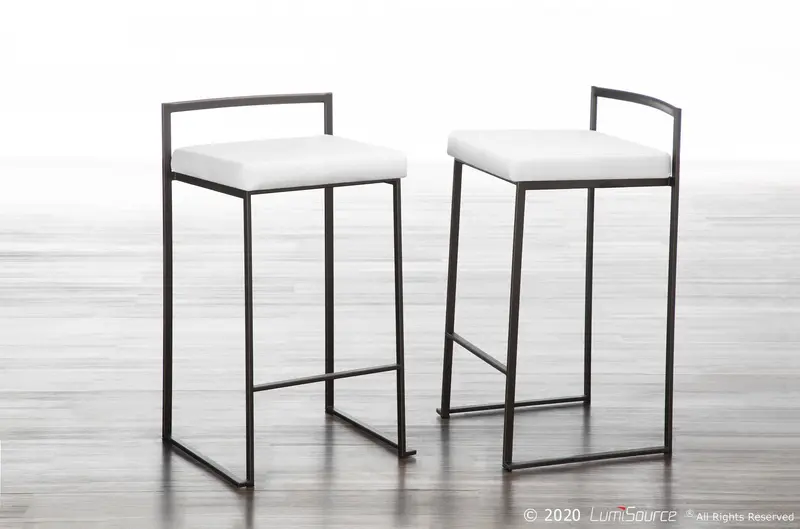 Fuji Stacker Counter Stool - Set of 2 White By LumiSource
