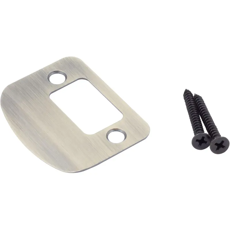 Full Lip Round Corner Deadbolt Strike Plate, 2-1/4 Inches, 1-5/8" Center-to-Center, Antique Brass by Stone Harbor Hardware