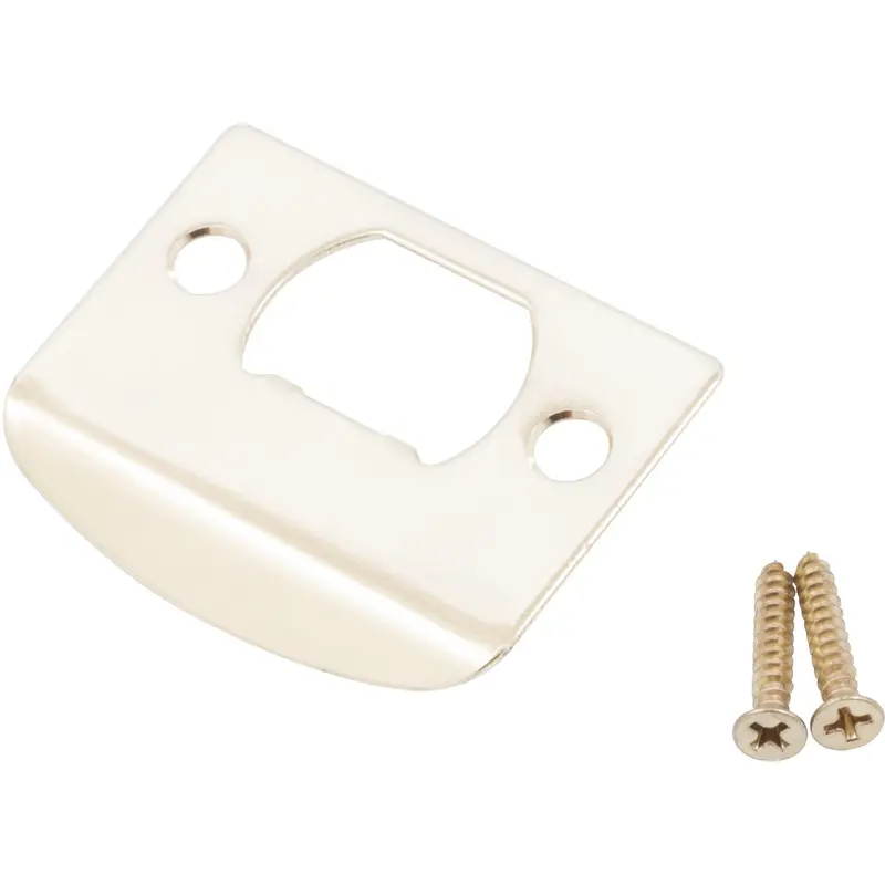 Full Lip Square Corner Strike Plate, 2-1/4 Inches, 1-5/8" Center-to-Center, Polished Brass by Stone Harbor Hardware