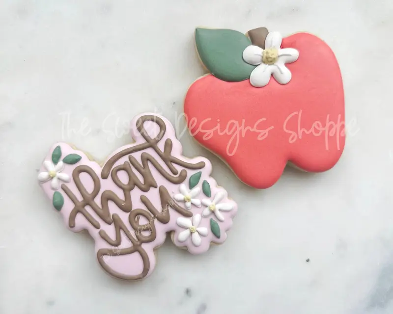 Funky Apple with Flower & Daisy Plaque Set - Set of 2 - Cookie Cutters