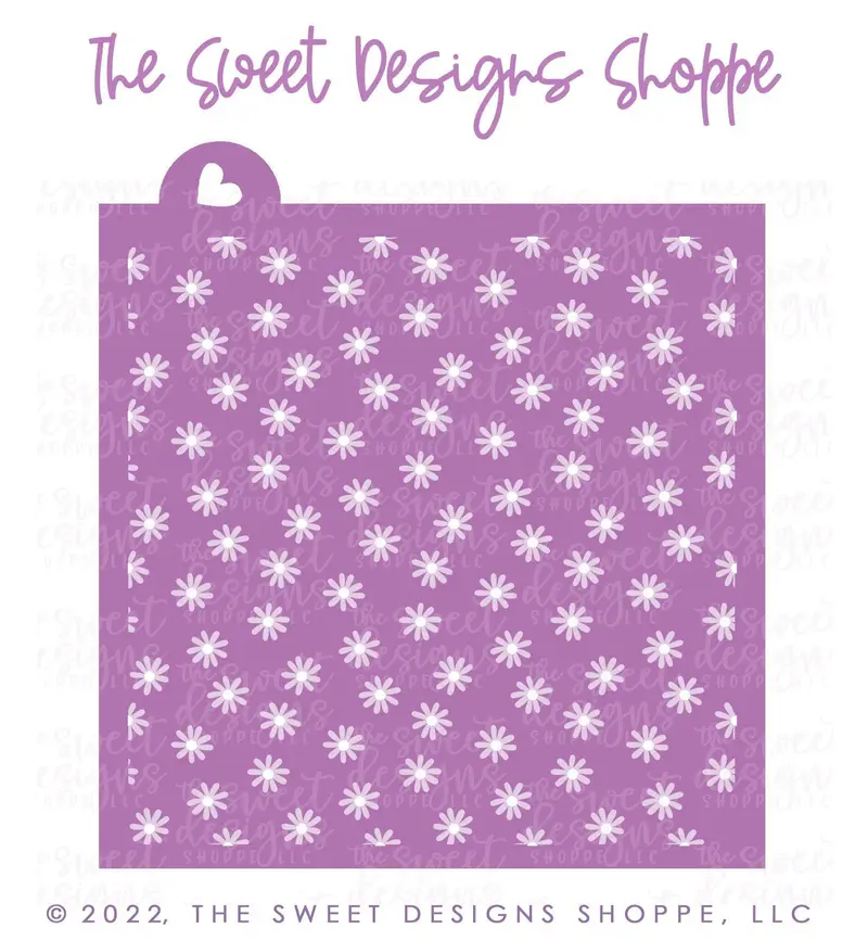 Funky Daisy Flowery Pattern (Set of 2) - Stencils