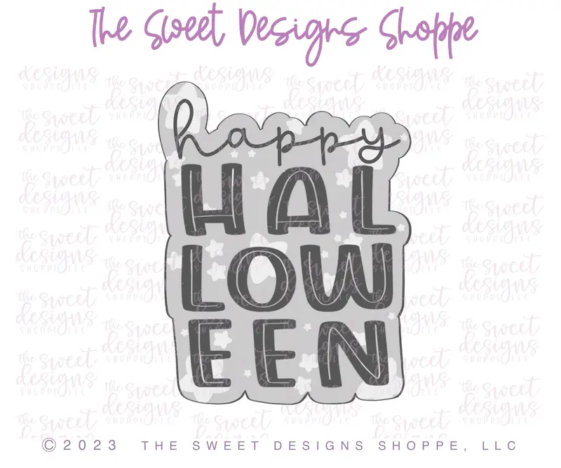 Funky Happy Halloween Plaque - Cookie Cutter