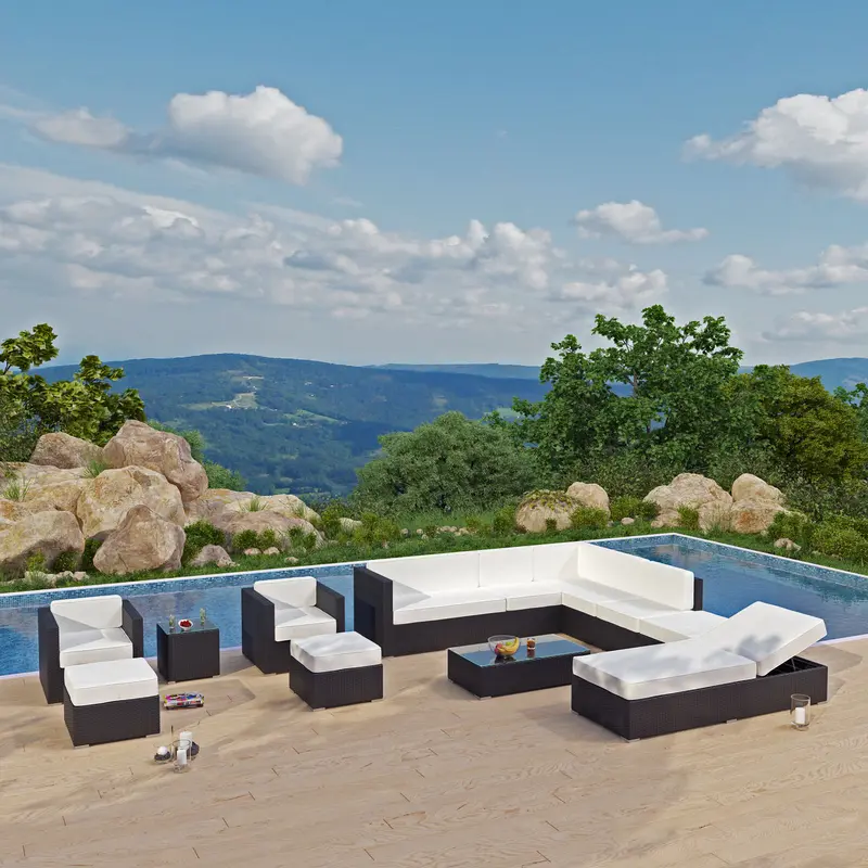 Fusion 12 Piece Outdoor Patio Sectional Set by Modway