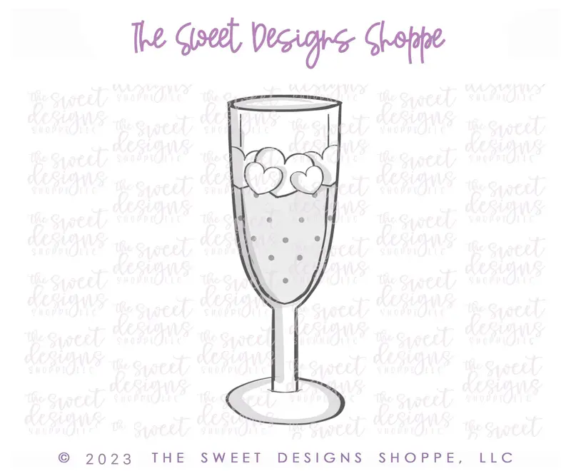 Galentines Champagne Glass - Cookie Cutter
