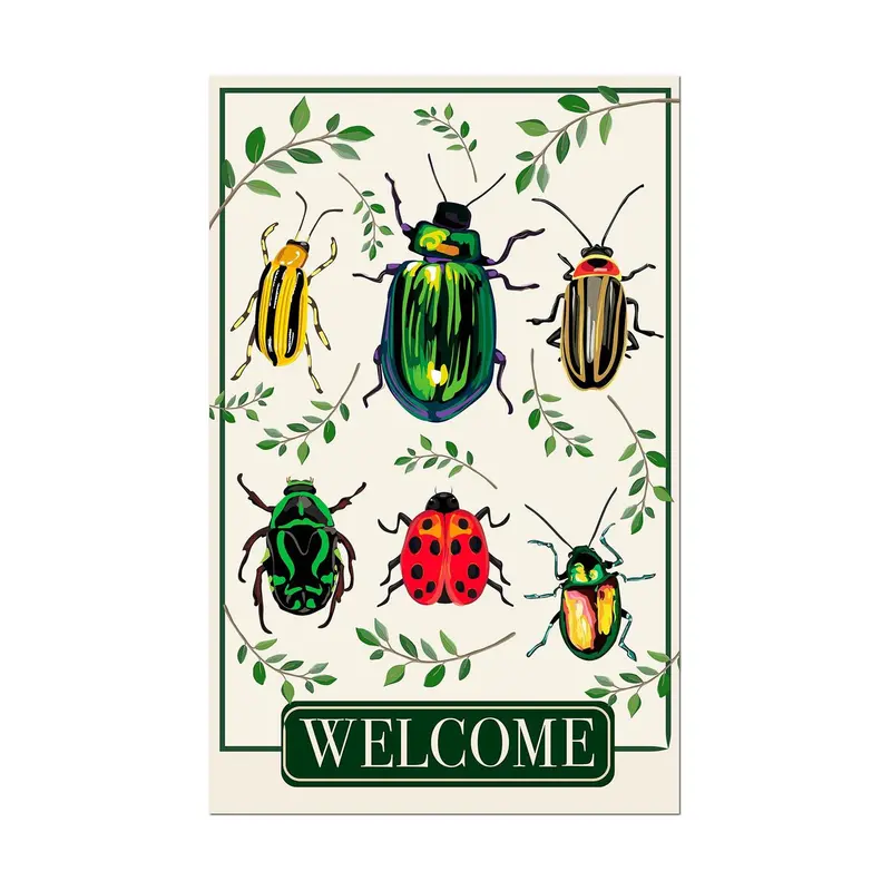Garden Beetles Applique House Flag