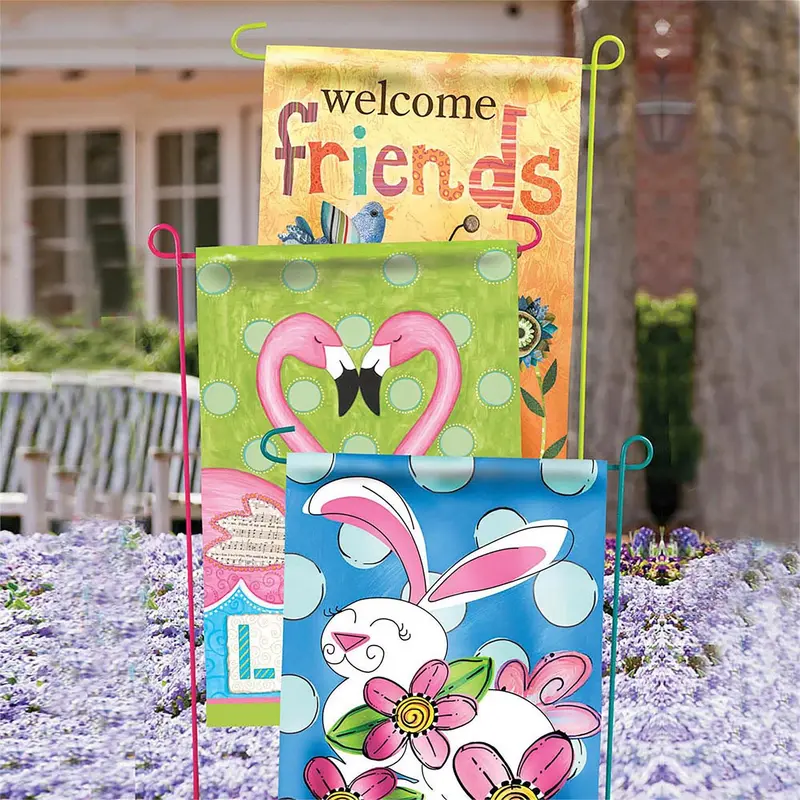 Garden Flag Stand, 3 assorted colors, Brights