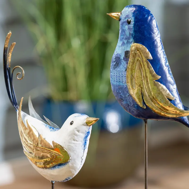 Garden of Wonder Garden Stake, Metal Fancy Bird, 36"