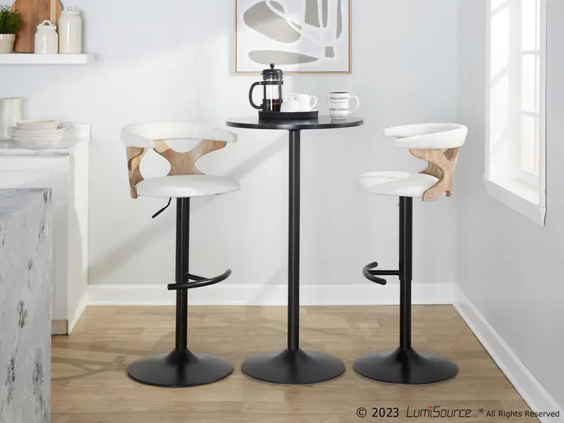 Gardenia Adjustable Barstool - Set of 2 By LumiSource - BS-GARDPU-RT2 BKNACR2